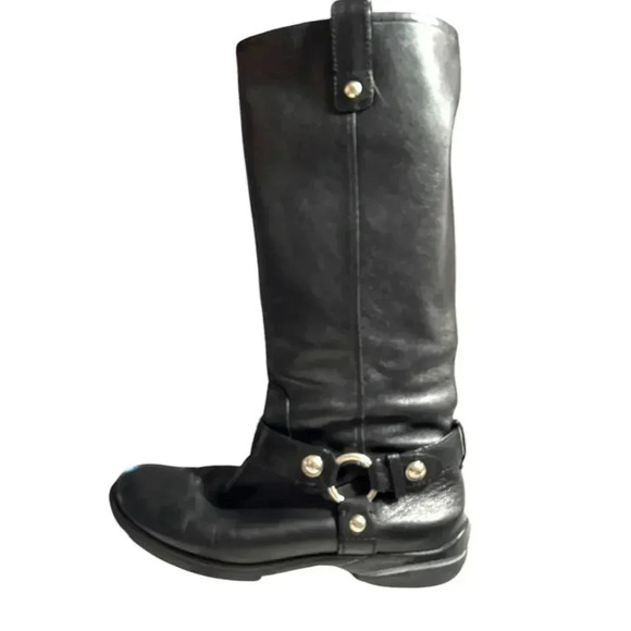 Coach Dafney Black Leather 15” Engineer Harness Boots Women’s Size 6.5M EUC Tag - Picture 3 of 15